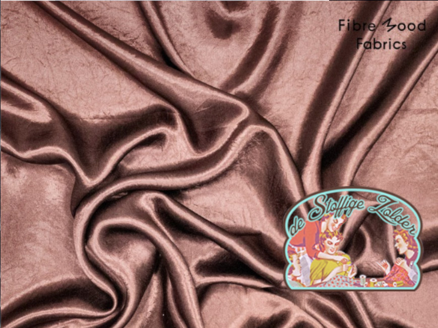 Luxe shiny bruin voile satijn - Afbeelding 3