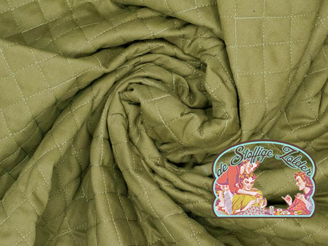 Quilted denim green jacket fabric