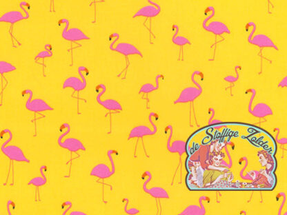 Flamingo yellow/pink cotton