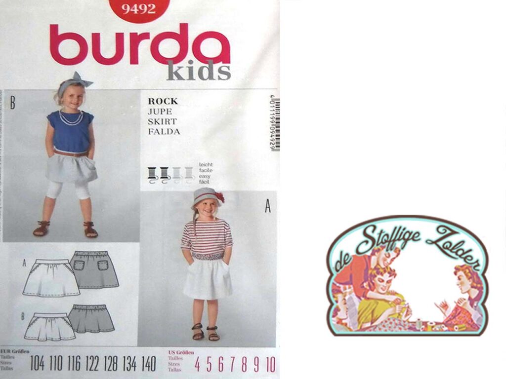 patroon Burda 9492 kids rokje