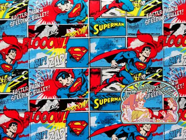 Superman comic cotton - De Stoffige