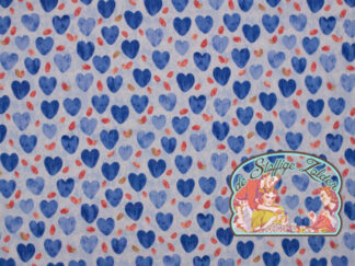 Hartjes blauw katoen