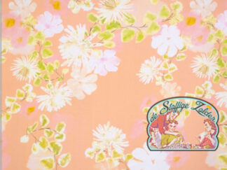Bloemen perzik viscose tencel