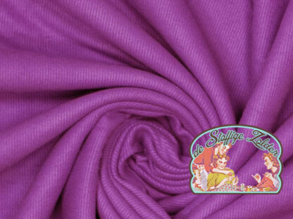 Knit uni purple double brushed rib sweat