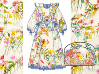 Digitale bloemen print wit viscose