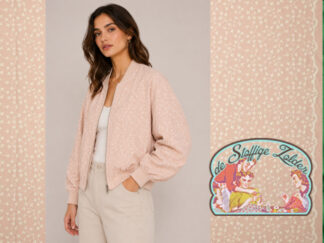 Oudroze geborduurde bloemen viscose voile
