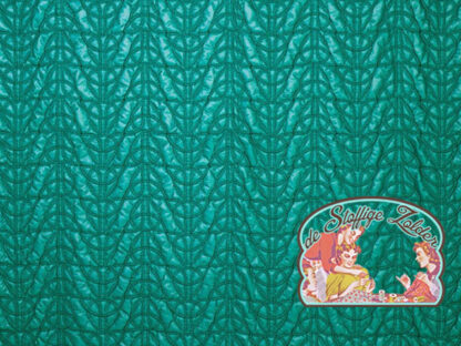 Quilted green pattern jacket fabric