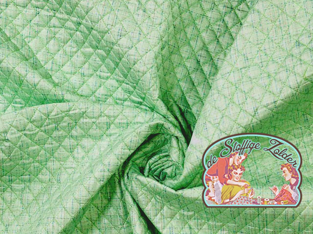 Quilted green melange jacket fabric
