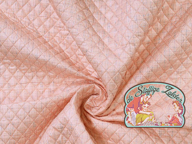 Quilted pink melange jacket fabric