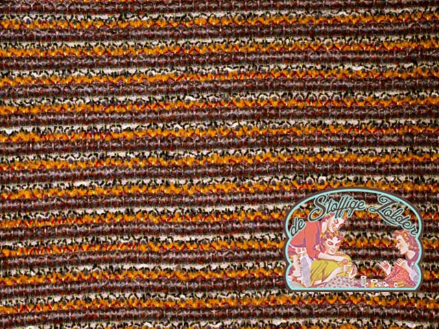 Knit wool boucle stripes ocher