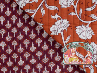 Quilted bloemen cognac gewatteerd