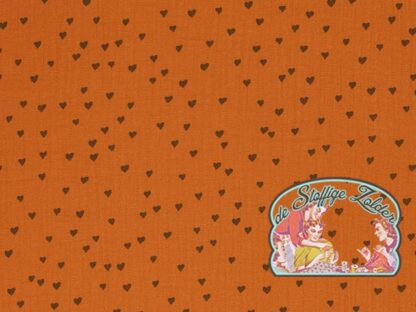 Hearts vintage orange tetra babycotton