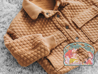 Quilted buckthorn brown double face knit